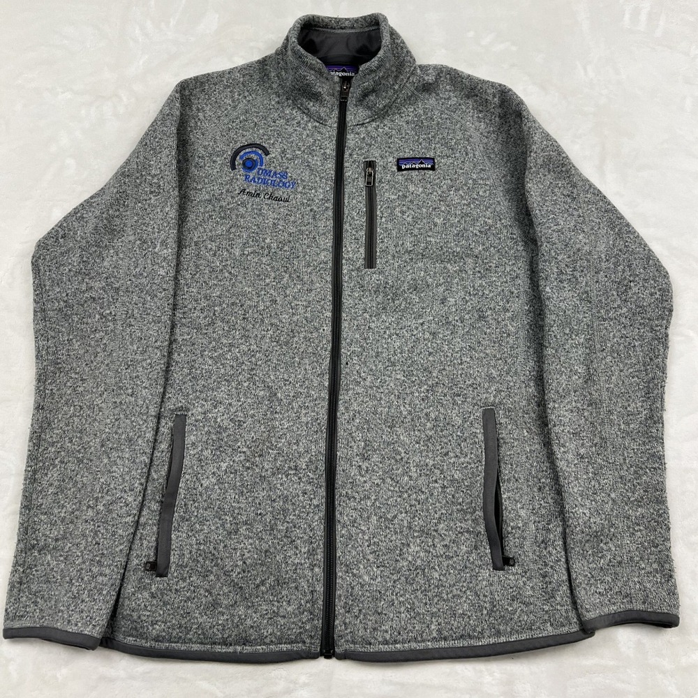 Patagonia Better Sweater Jacket Mens Large Gray UMass Radiology Full Zip Fleece